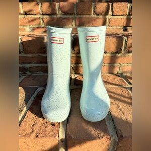 Hunter Sparkle Blue Rain Boots Kids